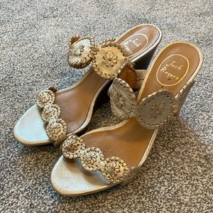 Jack Rogers platinum wedges- size 9